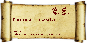 Maninger Eudoxia névjegykártya